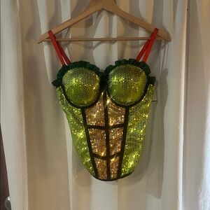 TMNT or Grinch Sequin corset top